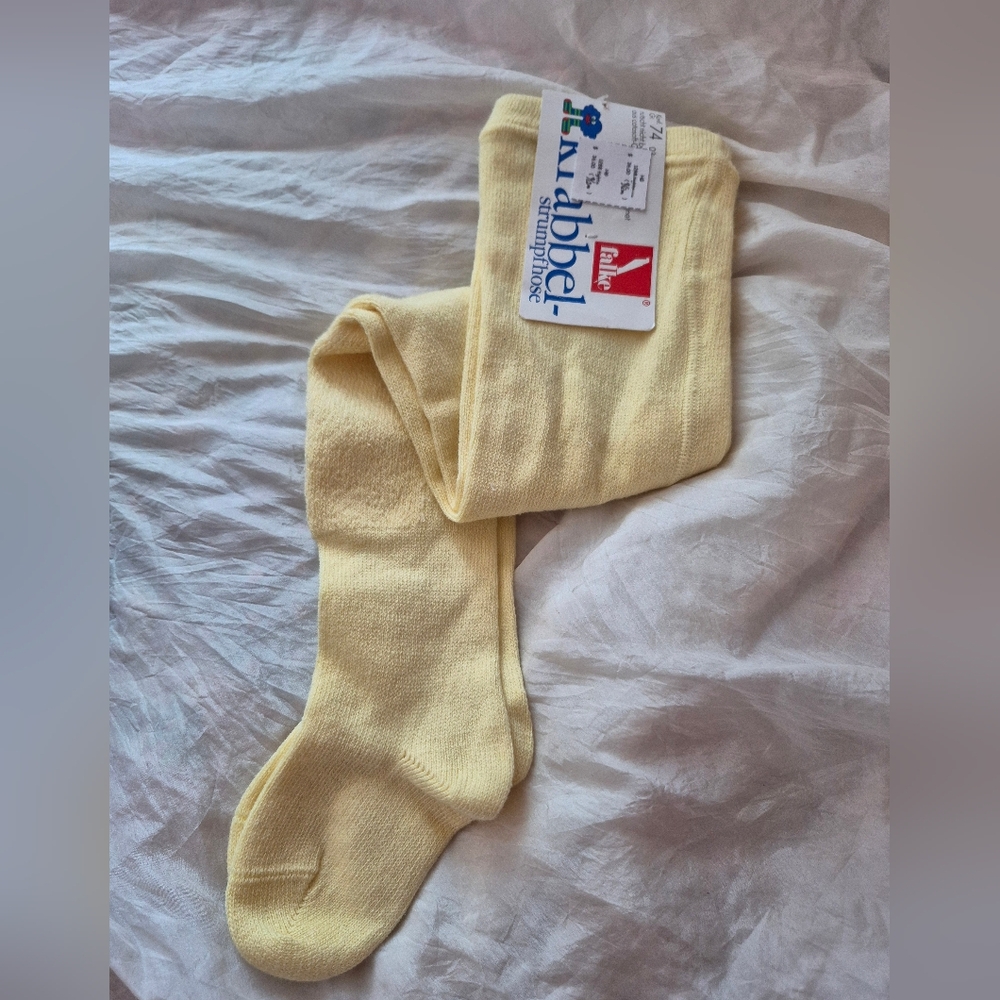 Falke Cotton Baby Tights Size 9-12 Months Yellow